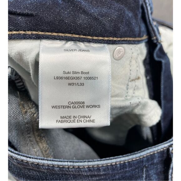 Silver Jeans Women 31x33 Blue Suki Slim Bootcut Mid Rise Stretch‎ Faded Denim - Picture 8 of 11